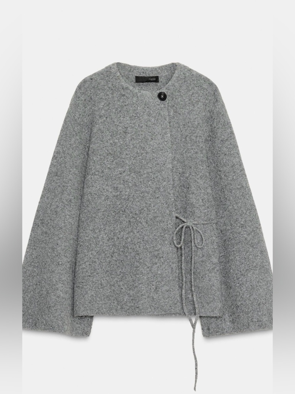 Zara Cardigan with Sleeve Opening in Light Gray- S